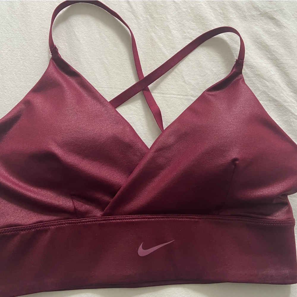 Nike sport bra - shine burgundy - medium like new